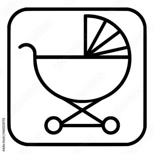 Baby Carriage Icon Stroller Pram Outline
