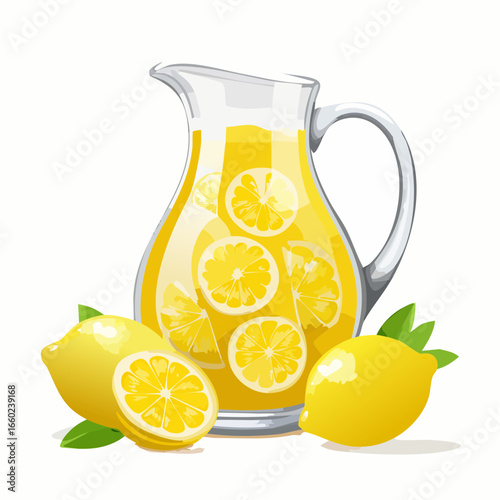 Refreshing Lemonade Pitcher with Lemons