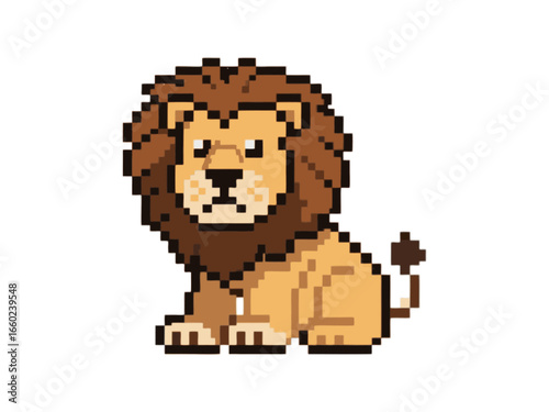 Pixel art lion