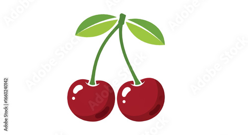 Vibrant cherry illustration with detailed vector graphics