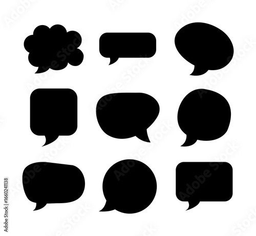 A set of different kinds of chat and text bubbles