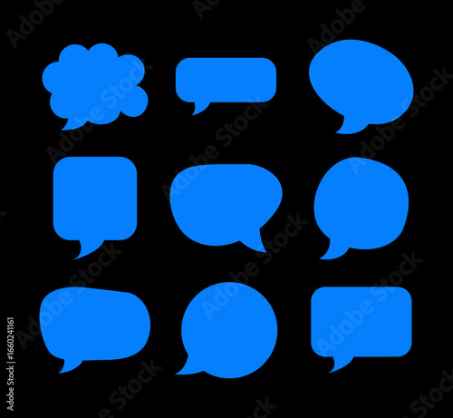 A set of different kinds of chat and text bubbles