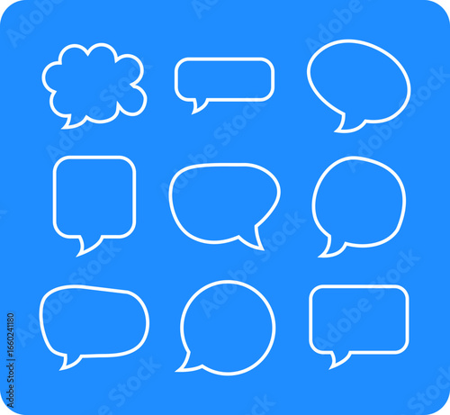 A set of different kinds of chat and text bubbles
