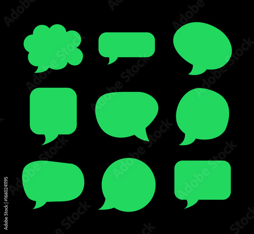 A set of different kinds of chat and text bubbles
