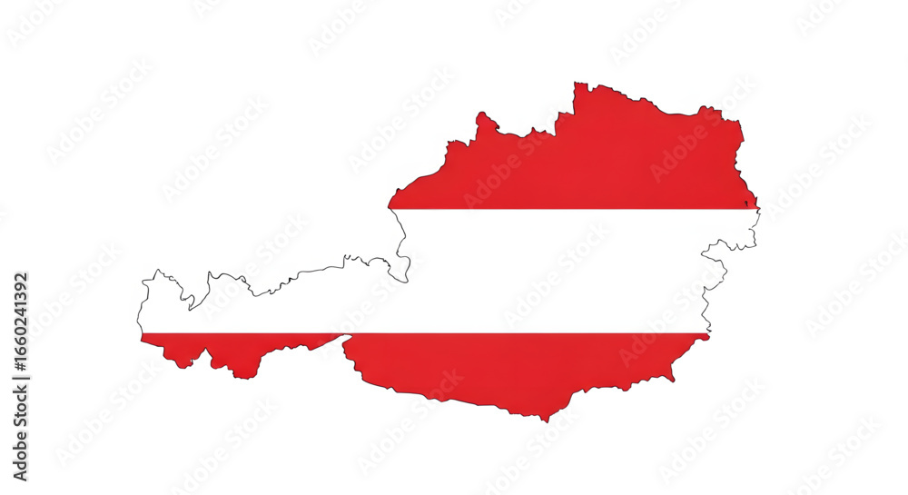 Fototapeta premium Austria Map Silhouette with Austrian Flag – Vector Illustration