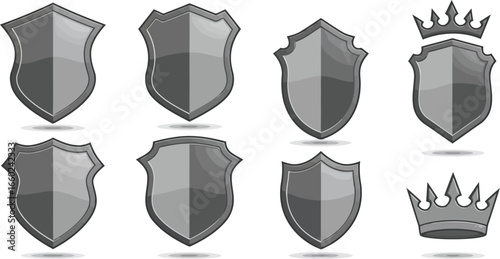Heraldic shields crowns collection