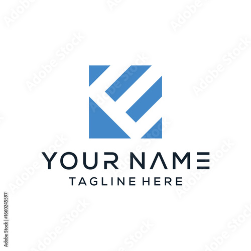 letter E business and technology pencil logo design