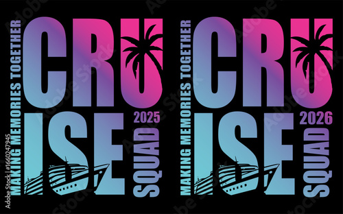 Cruise Squad Family Trip Door Magnet Design for 2025 and 2026