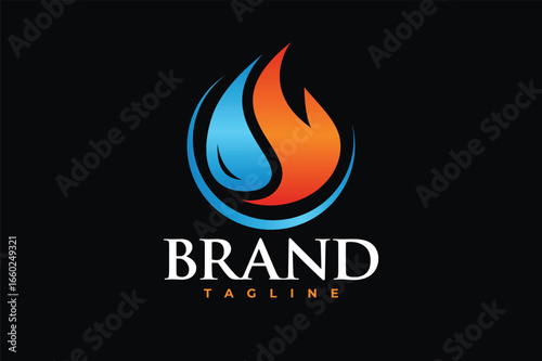 water and fire circle logo