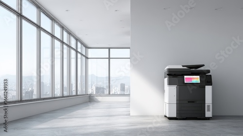 Modern Office Space with Multifunction Printer