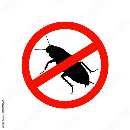 Stop cockroaches sign, pest control concept