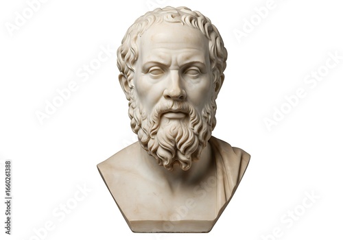 Bust of socrates isolated on white background, the famous greek philosopher