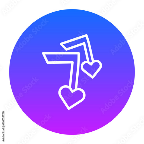 Romantic Music Notes Vector Icons