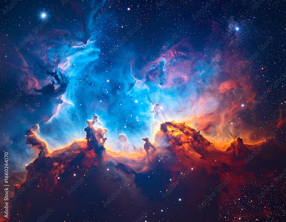 custom made wallpaper toronto digitalCosmic Nebula Vivid Colorscape.
