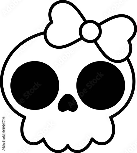 skull with bow
