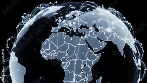 Global Connections Network Map Animated Globe