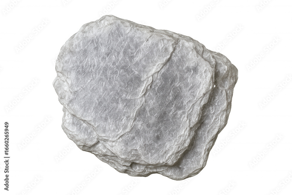 Fototapeta premium Grey layered stone isolated against a transparent background, providing an excellent element for creative photo manipulations and designs