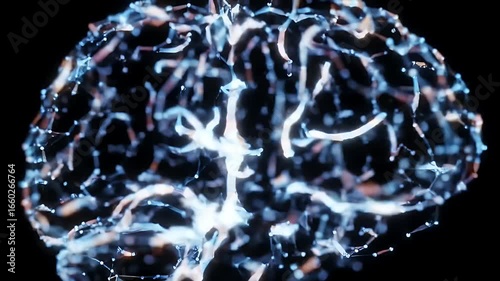 Abstract Glowing Brain Model
