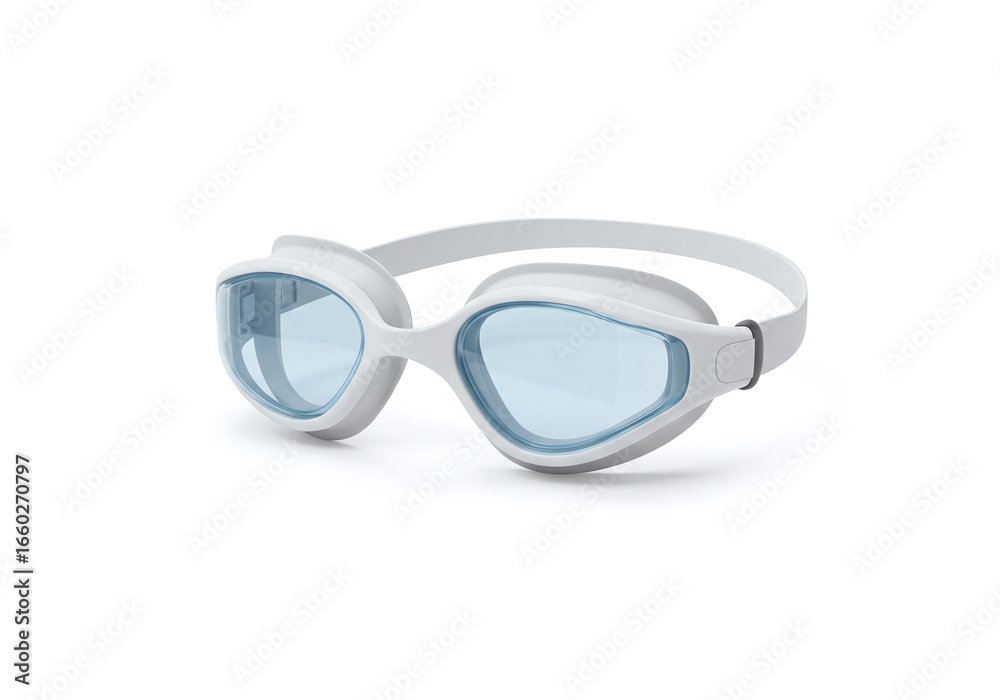 Fototapeta premium White Swimming Goggles Eyewear Mockup Isolated on Clean Background