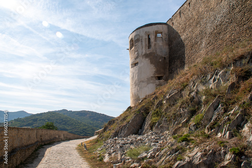castle ruins in the mountains, location: Deva, Transylvania, Romania