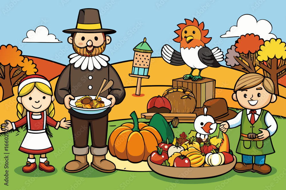 Fototapeta premium children in autumn