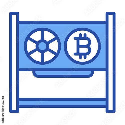 Mining Rig Blue Vector Icon