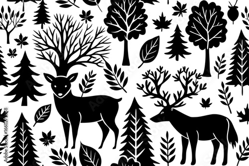 Wallpaper Mural wild animals silhouettes Torontodigital.ca