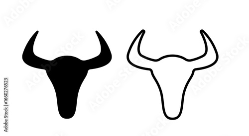 bull head black and white