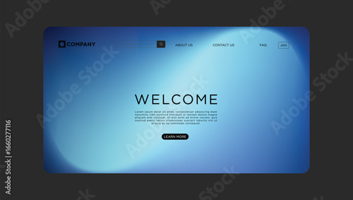 Modern website design showcasing a welcoming landing page with gradient background and simple navigation