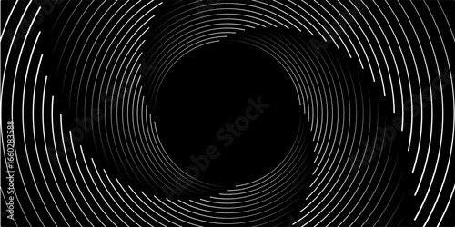 Circular spiral sound wave rhythm from lines.