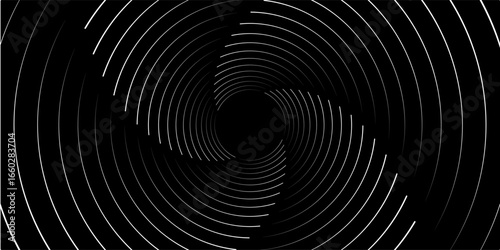 Circular spiral sound wave rhythm from lines.