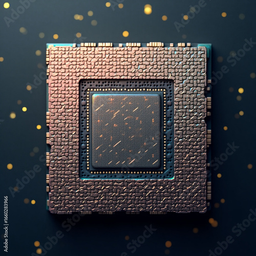 Macro View of a Computer Microchip CPU	