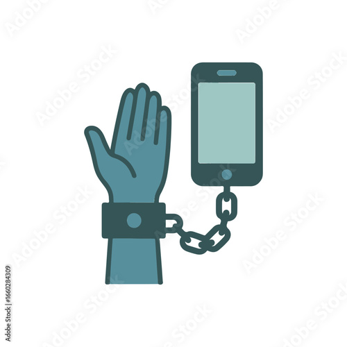 digital addiction flat icon color vector on white background
Vector color flat icon on white background