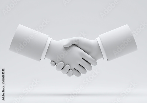 White Base Mockup Handshake Business Deal Agreement Concept