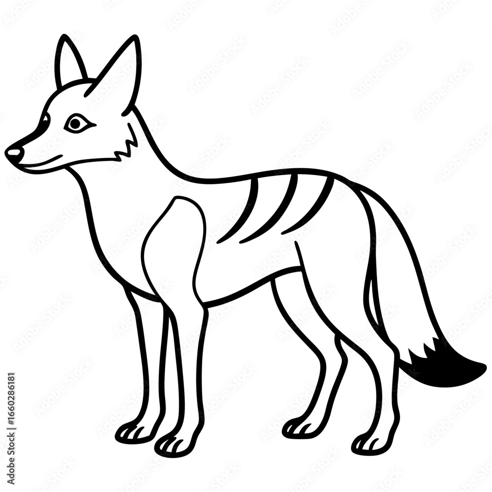 Obraz premium Jackal Outline Illustration