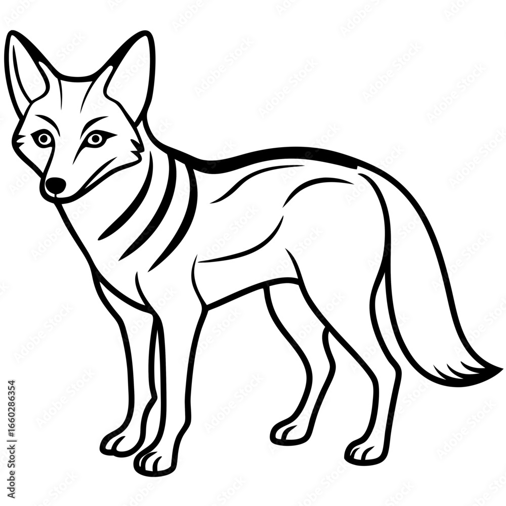 Obraz premium Jackal Outline Illustration