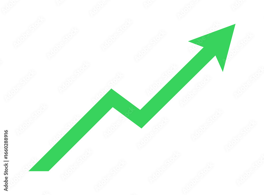 Green upward arrow growth chart symbol PNG Green upward arrow growth chart symbol PNG