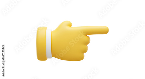 Cartoon hand pointing right symbol, representing direction, guidance or navigation