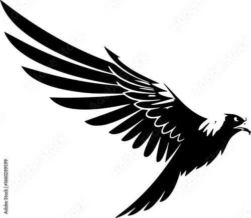Wing falcon bird logo template vector
