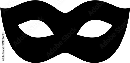 black mask on white background
