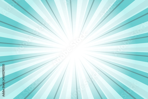 Cadet Blue Background with Sun Ray. Abstract Texture with Light of Sunburst. Radial Beam of Sunlight. Retro Background with Flash. Abstract Blue Sunburst Vector Illustration.