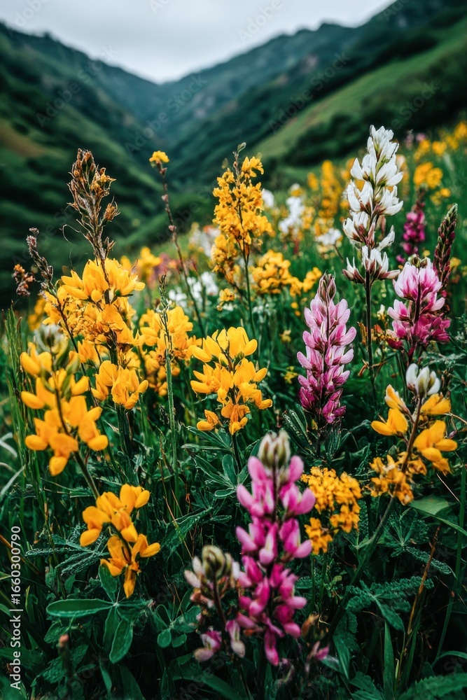 Obraz premium Field of wild Lupine Flowers in Alaska