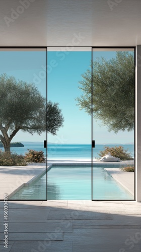 Glass doors opening to pool...