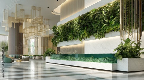 Magnificent hotel lobby wit...