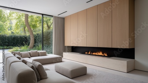 Modern living room with fir...