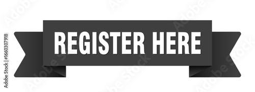 register here ribbon isolated on transparent background. register here ribbon