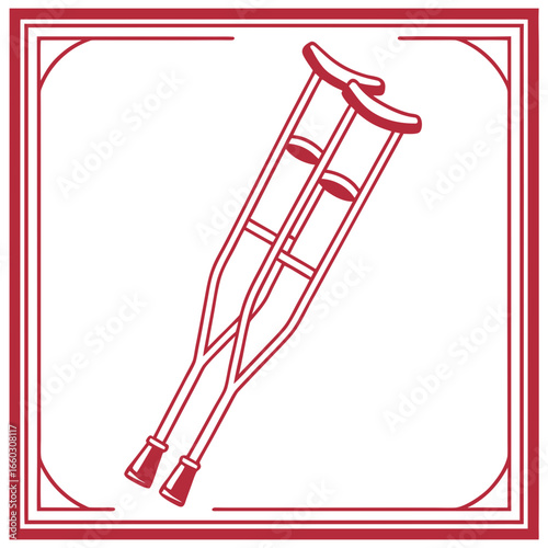 Illustration of a pair of crutches for mobility support