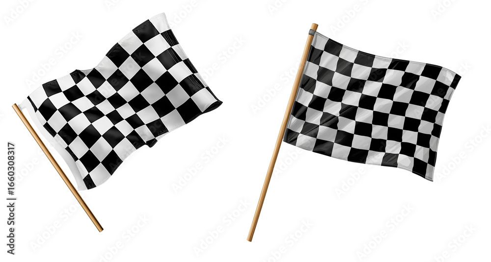 Fototapeta premium checkered flag on transparent background, cutout