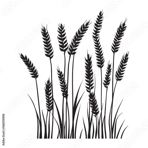 Natural Grass Silhouette Vector Graphic