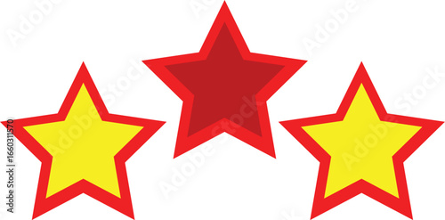 Stars yellow and red set
